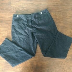 Chambray cropped dress pants